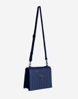 WIL | Umhängetasche deep blau/silber - riemen