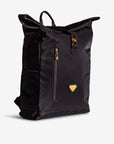 SOLOTHURN | Rucksack Nylon classic schwarz/gold - leicht seitlich