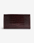 FRESENS | Clutch Croco burgundy braun/gold - hinten