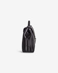 MARLY | Umhängetasche Diamonds classic schwarz/silber – seitlich