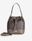 SION | Beuteltasche Maze schwarz fango/gold - frontal