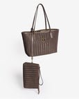 GENF | Shopper fango braun/gold - von vorne