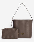 BANNWIL | Beuteltasche fango braun/gold - frontal