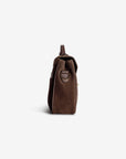MARLY | Umhängetasche Wildleder braun/gold - seitlich