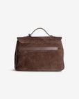 MARLY | Umhängetasche Wildleder braun/gold - von hinten