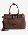 WITTNAU | Handtasche Wildleder braun/gold - frontal