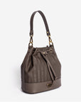 SION | Beuteltasche fango braun/gold - seitlich