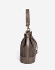 SION | Beuteltasche fango braun/gold - seitlich