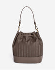 SION | Beuteltasche fango braun/gold - von hinten
