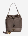 NIESEN | Beuteltasche fango braun/gold - frontal
