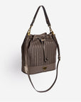 NIESEN | Beuteltasche fango braun/gold - seitlich