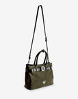WITTNAU | Handtasche Wildleder moosgrün/gold - hängend seite
