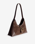 GSTAAD | Schultertasche Wildleder braun/gold - hängend seite