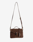 MARLY | Umhängetasche Wildleder braun/gold - hängend