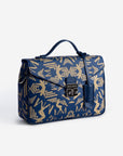 MARLY | Umhängetasche Maze cappuccino deep blau/silber - leicht seitlich