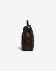 MARLY | Umhängetasche Wildleder classic schwarz/gold - seitlich