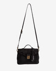 MARLY | Umhängetasche Wildleder classic schwarz/gold - hängend