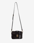 MEYRIN | Umhängetasche Wildleder classic schwarz/gold - hängend