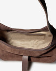 GSTAAD | Schultertasche Wildleder braun/gold - innen