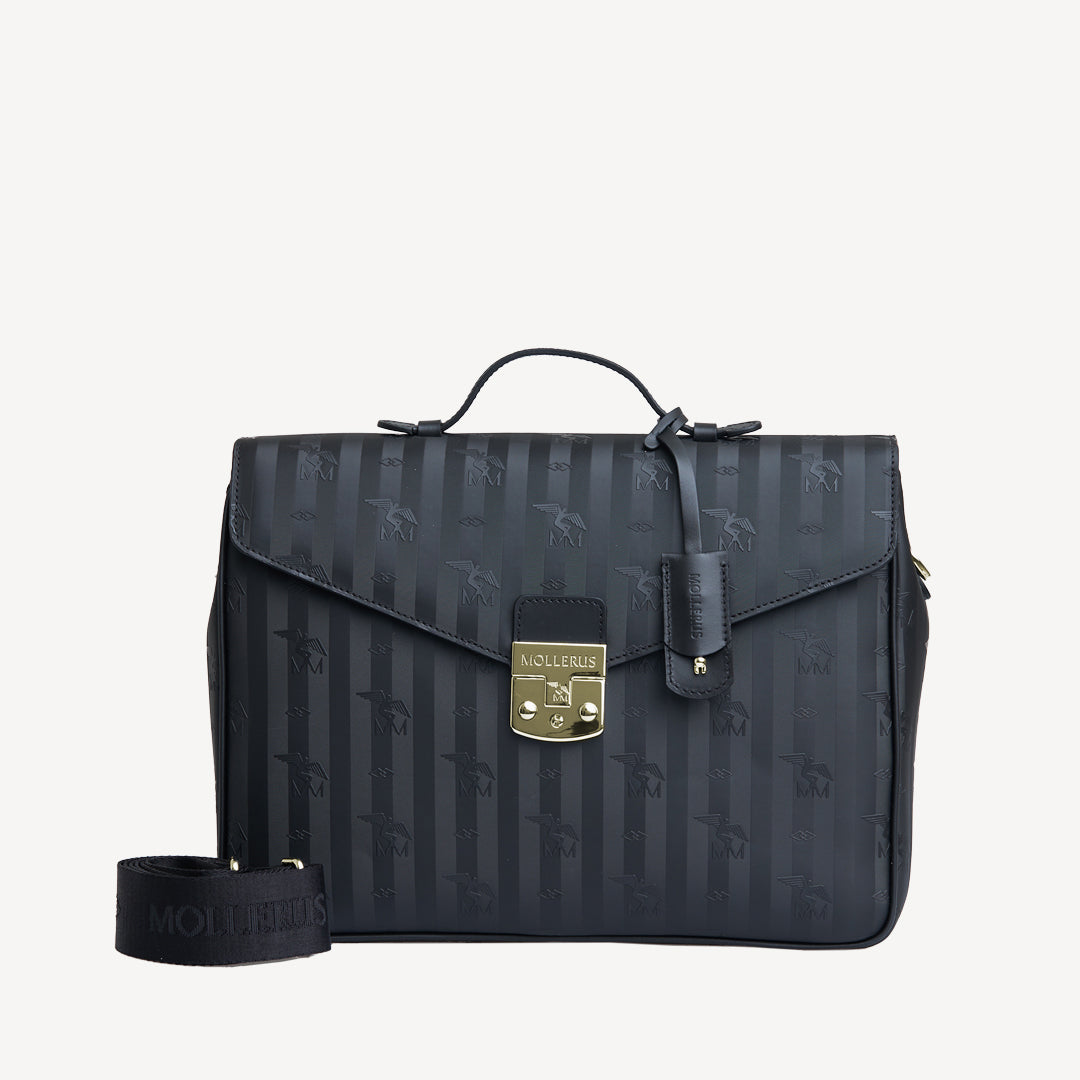 WYLEN | Umhängetasche classic schwarz/gold - frontal