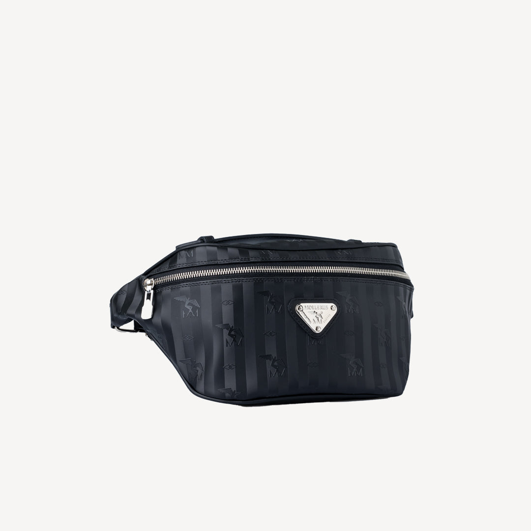 BRIENZ | Gürteltasche classic schwarz/silber - seitlich