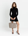 BERN | Shopper taupe grau/silber - fullbody