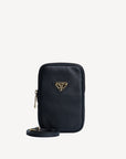 WILDHORN | Handyportemonnaie Kalbsleder schwarz/gold - frontal