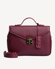 MARLY | Umhängetasche Kalbsleder antik rot/gold - frontal