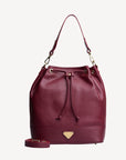 NIESEN | Beuteltasche kalbsleder antique rot/gold - frontal