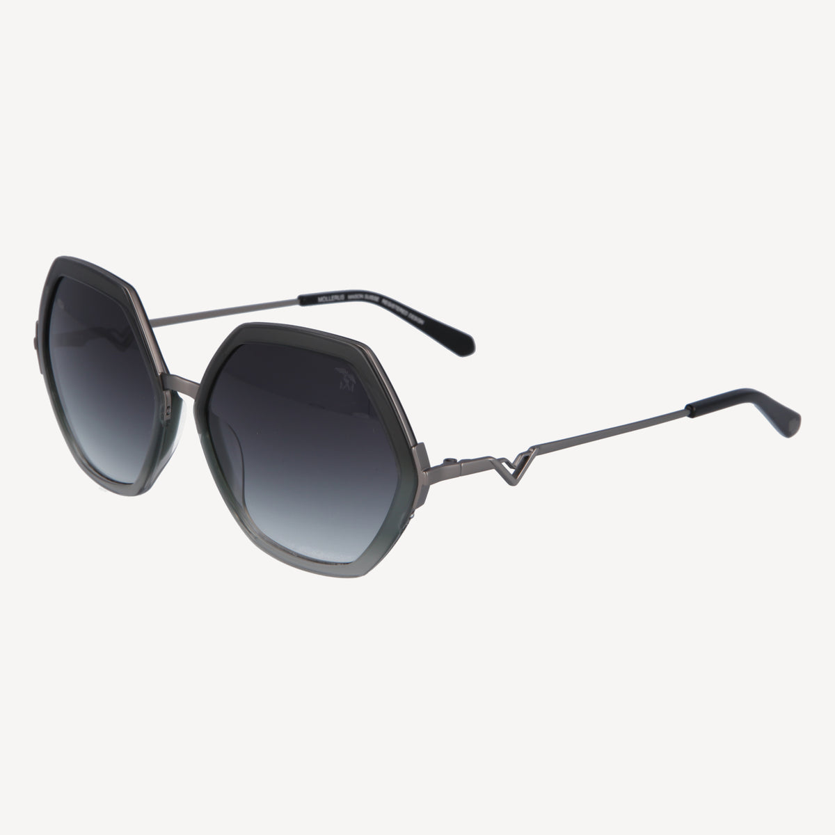 AGNEL | Sonnenbrille classic schwarz/altsilber - seiltich