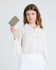BUIN | Kreditkartenetui taupe/gold- on body
