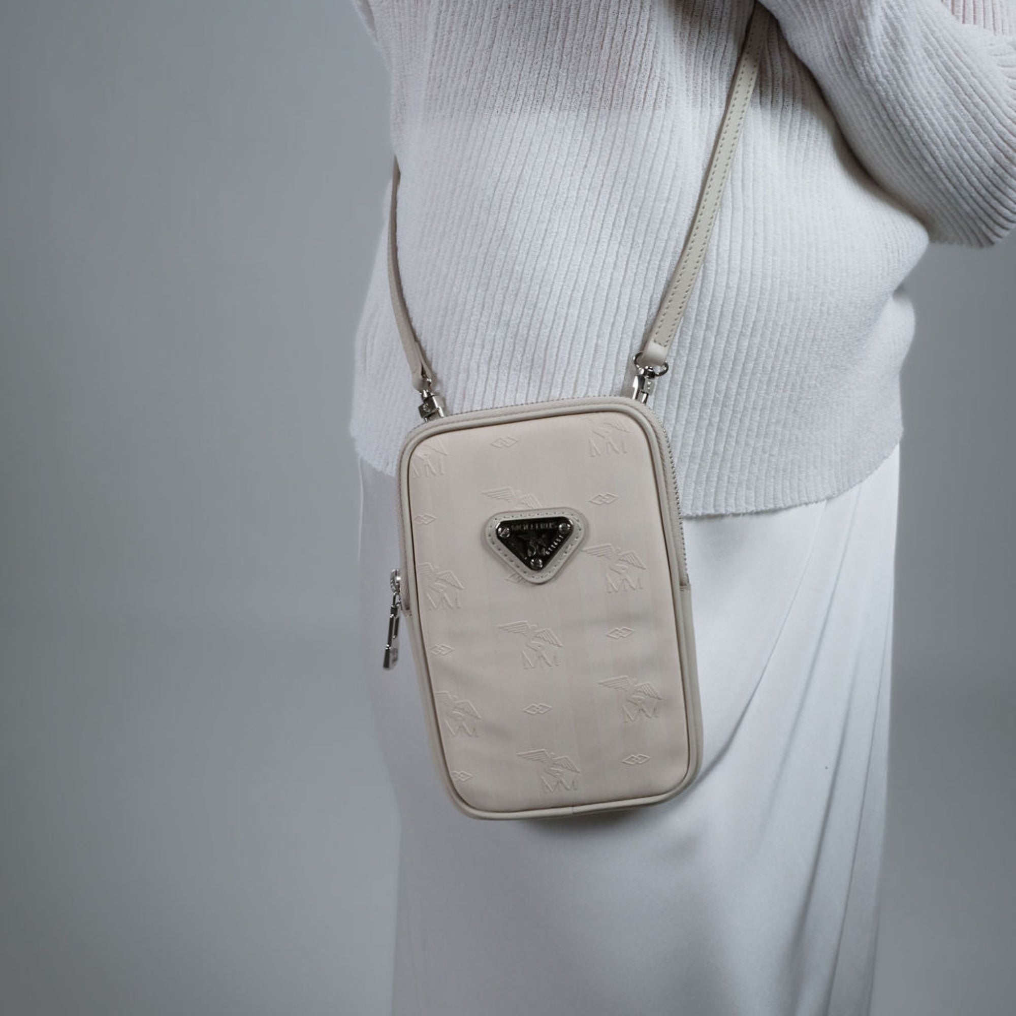WILDHORN | Porte-monnaie pour portable pearl blanc/argenté