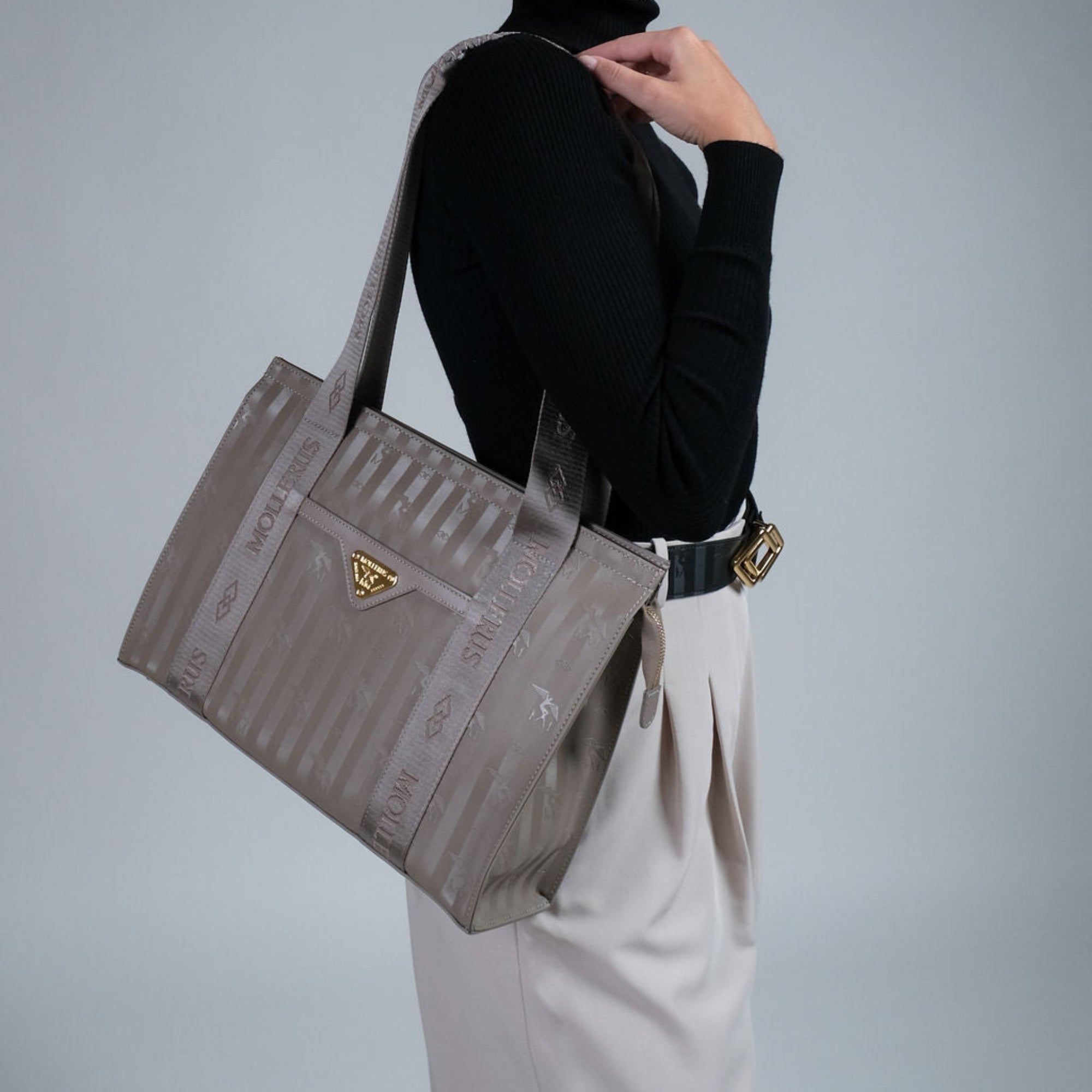 BERLIN | Sac bandoulière taupe/doré