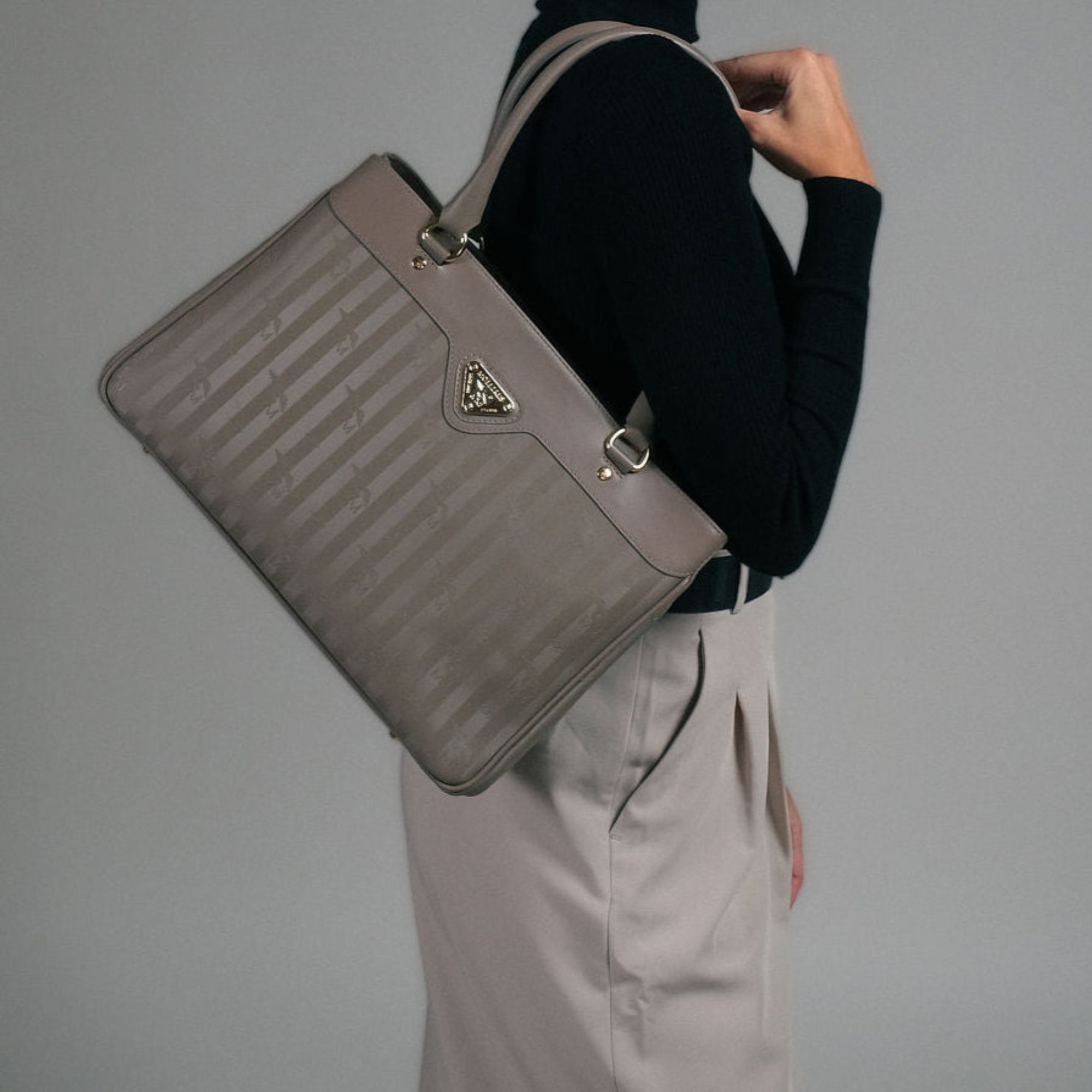 SULZ | Sac à main taupe gris/or
