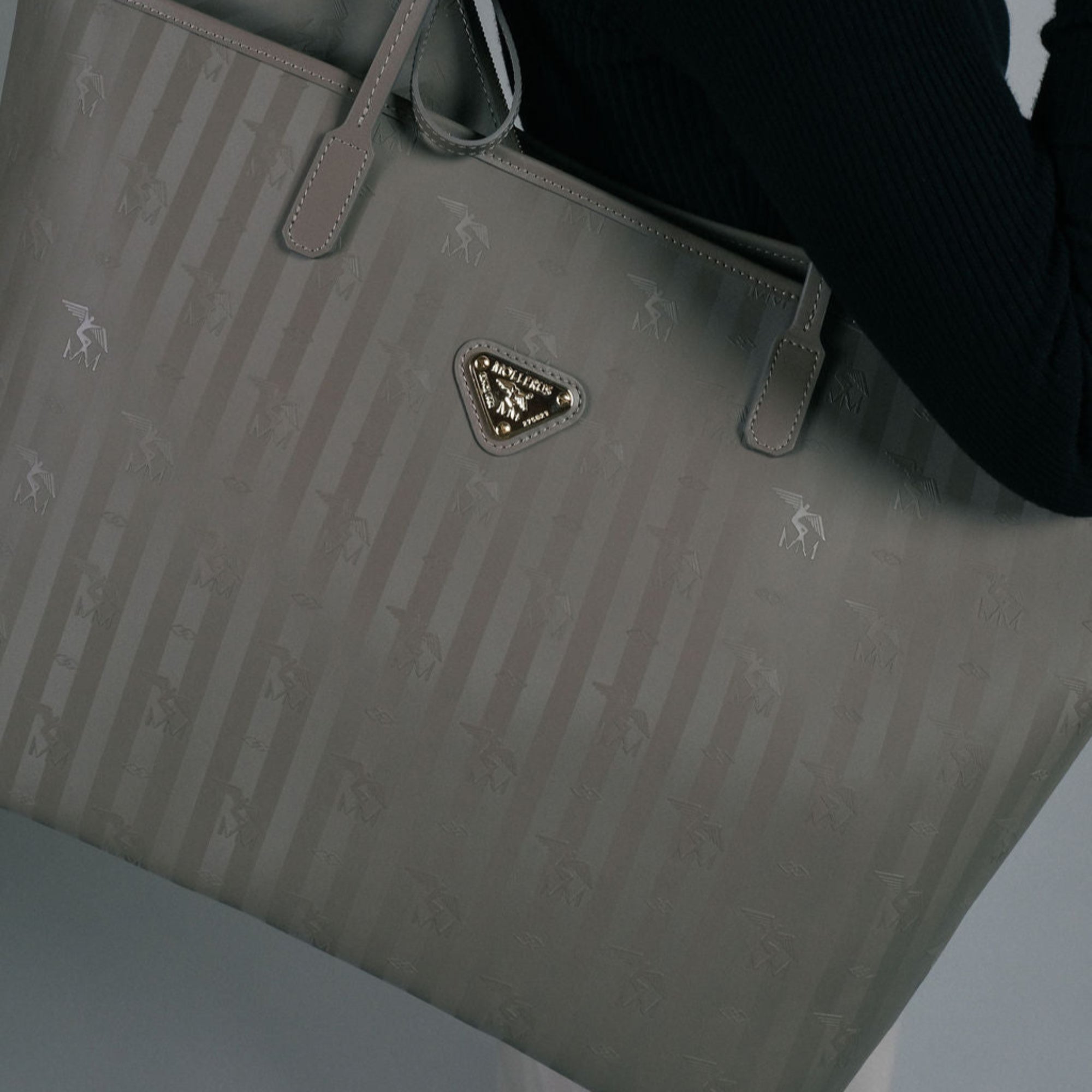 ZUERICH | Shopper taupe gris/or