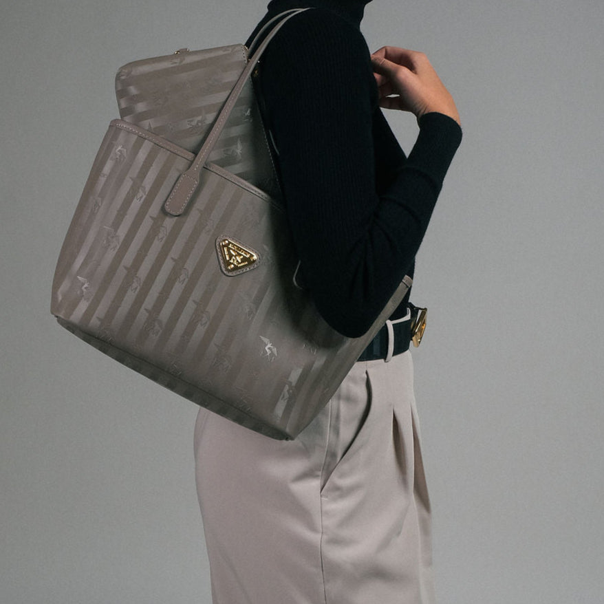 GENF | Shopper taupe gris/or