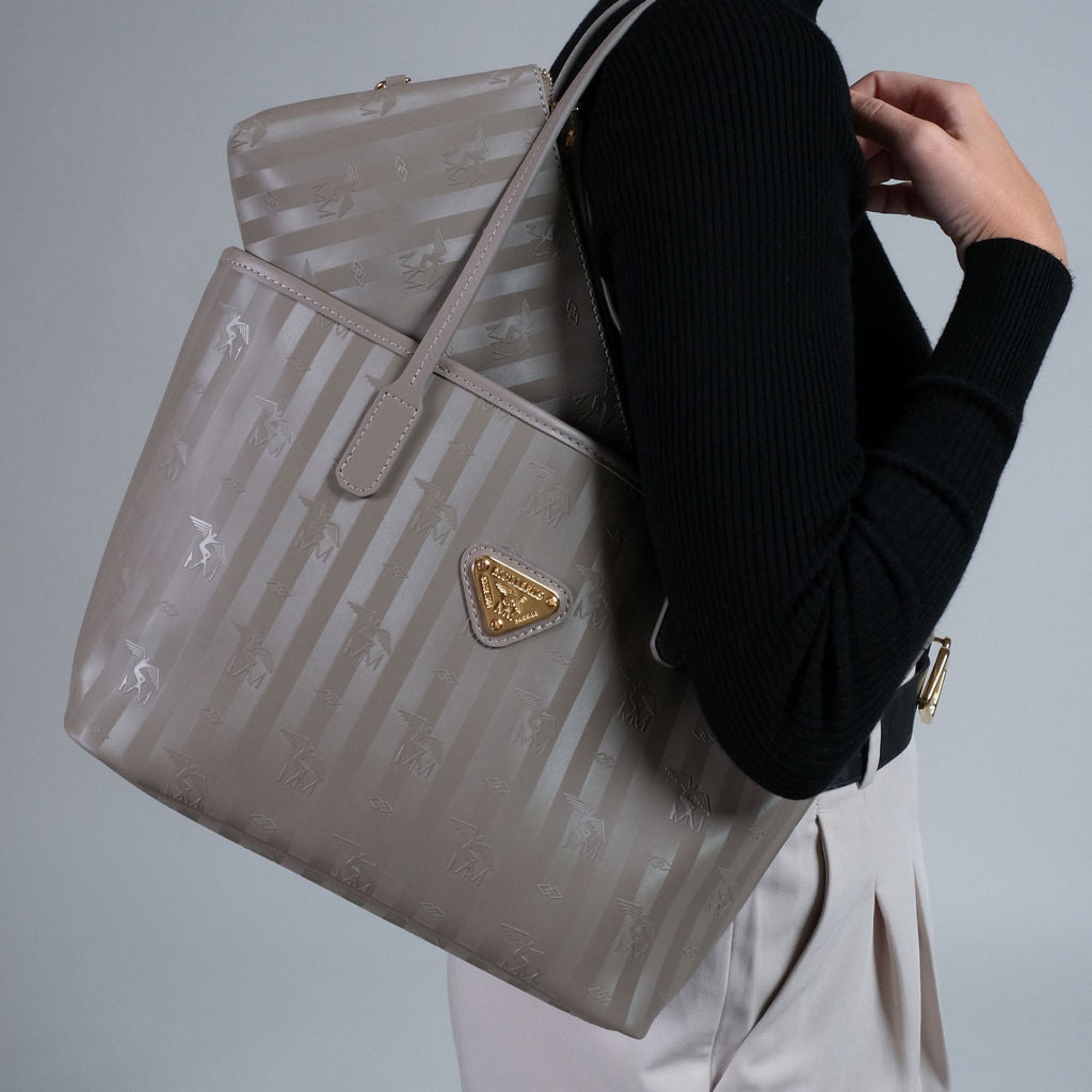 GENF | Shopper taupe gris/or