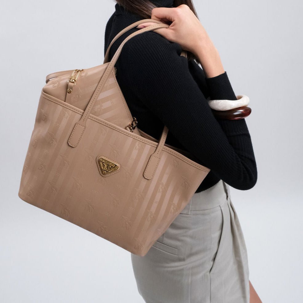 BERN | Shopper cappuccino beige/gold on body