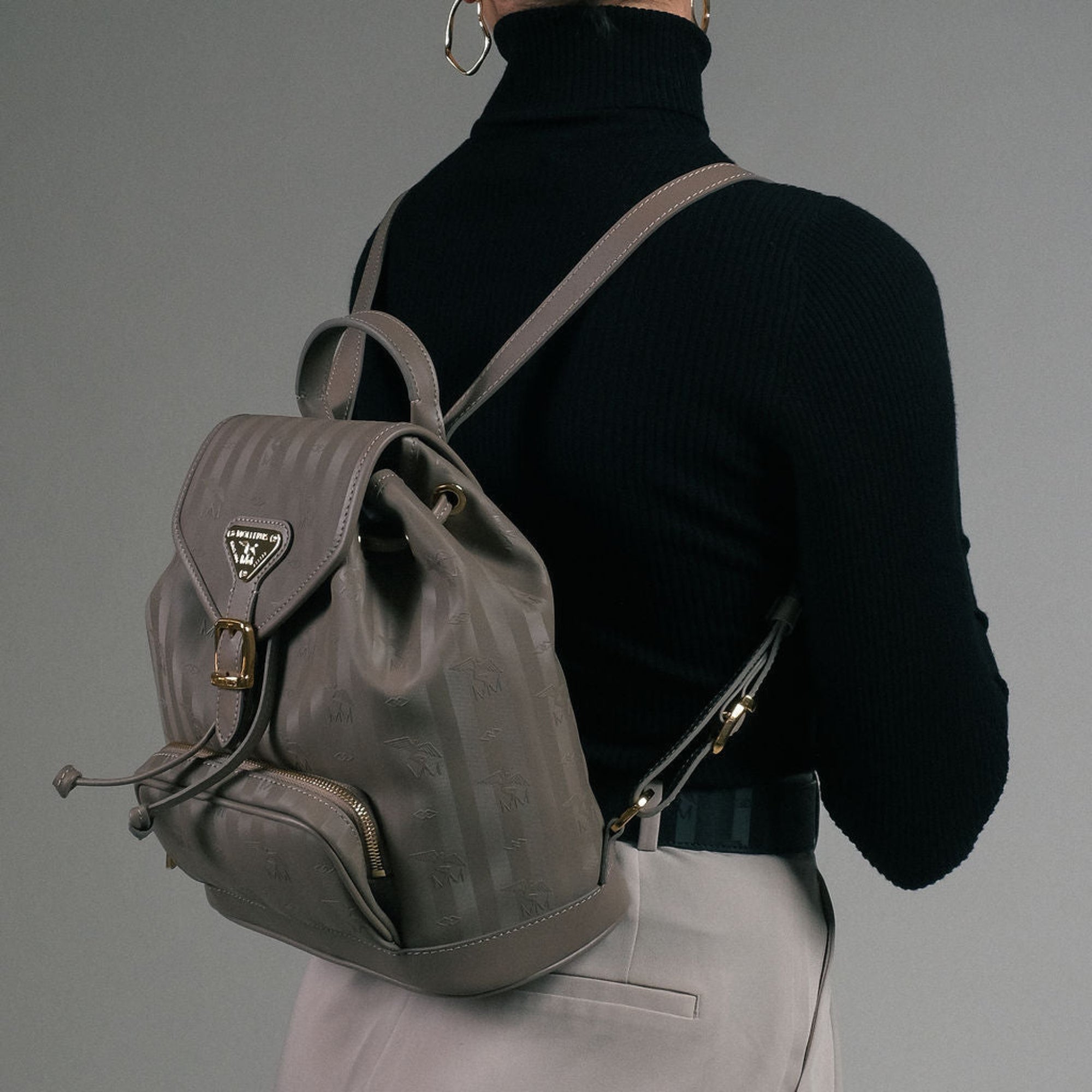 BRUGG | Sac à dos taupe/doré