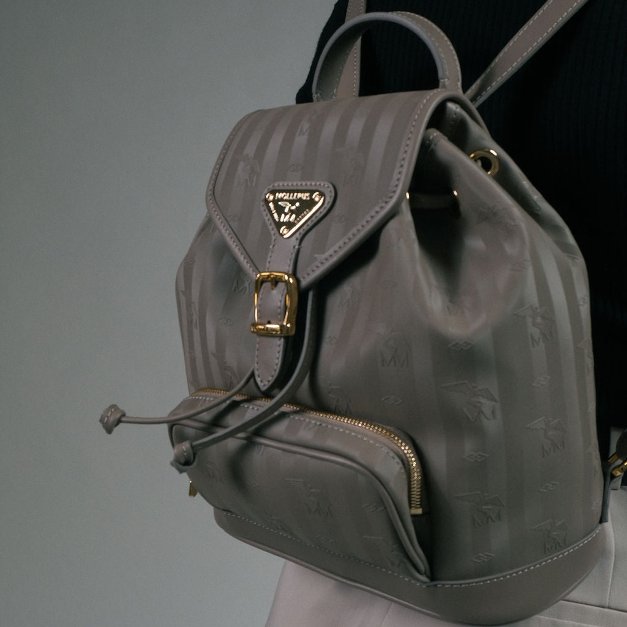 BRUGG | Sac à dos taupe/doré