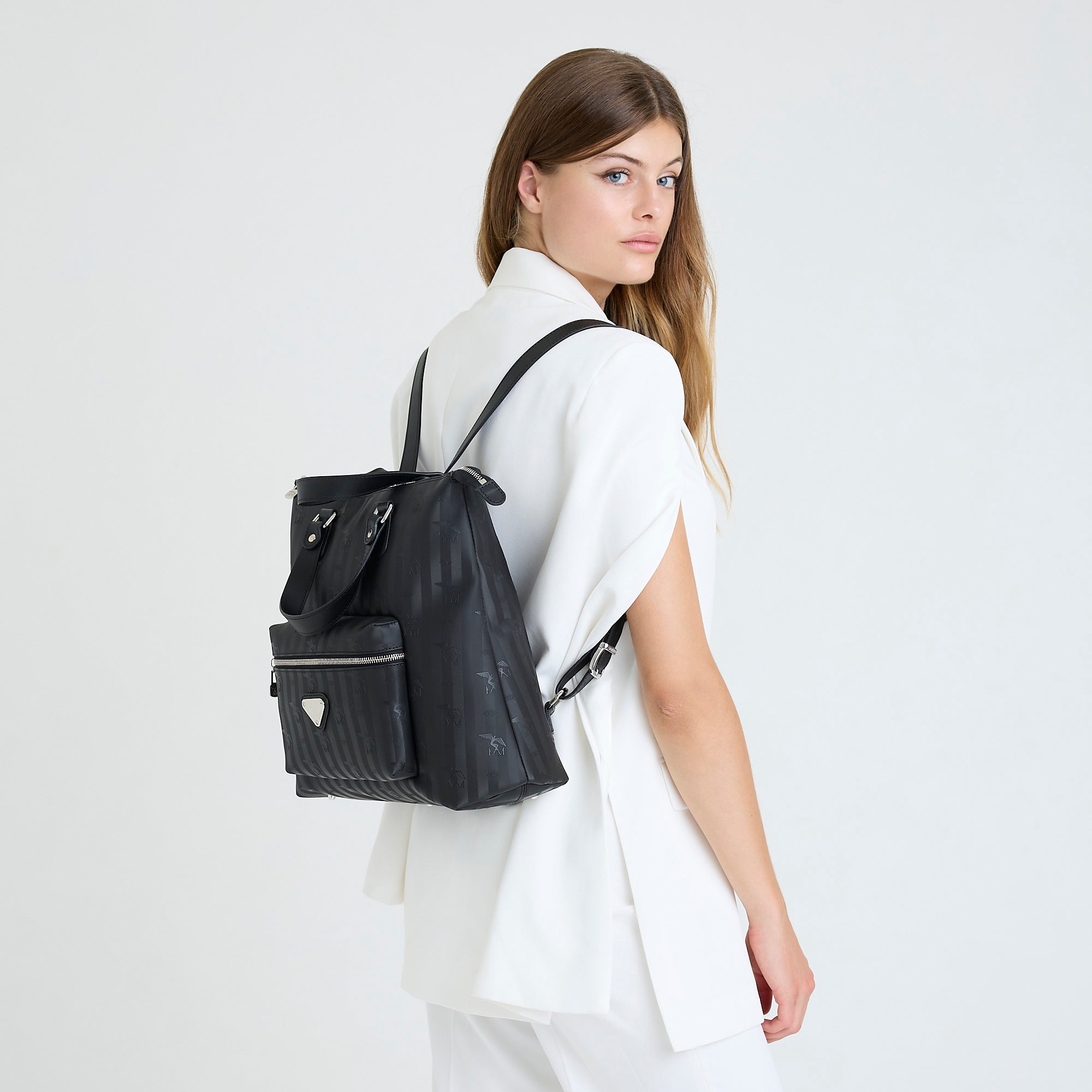 MANNO | Sac à dos classique noir/argent