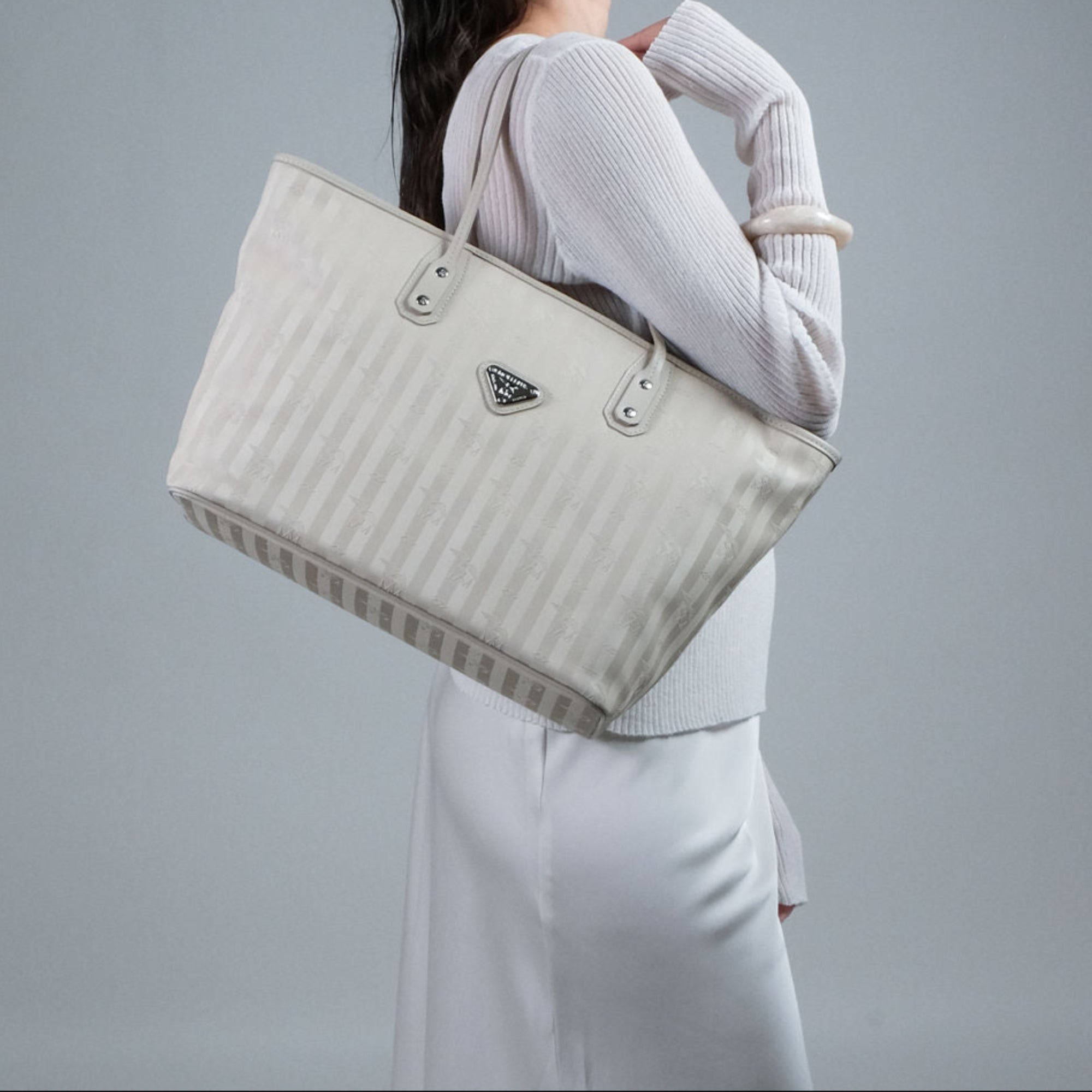 WINTERTHUR | Sac cabas zippé perle/argent