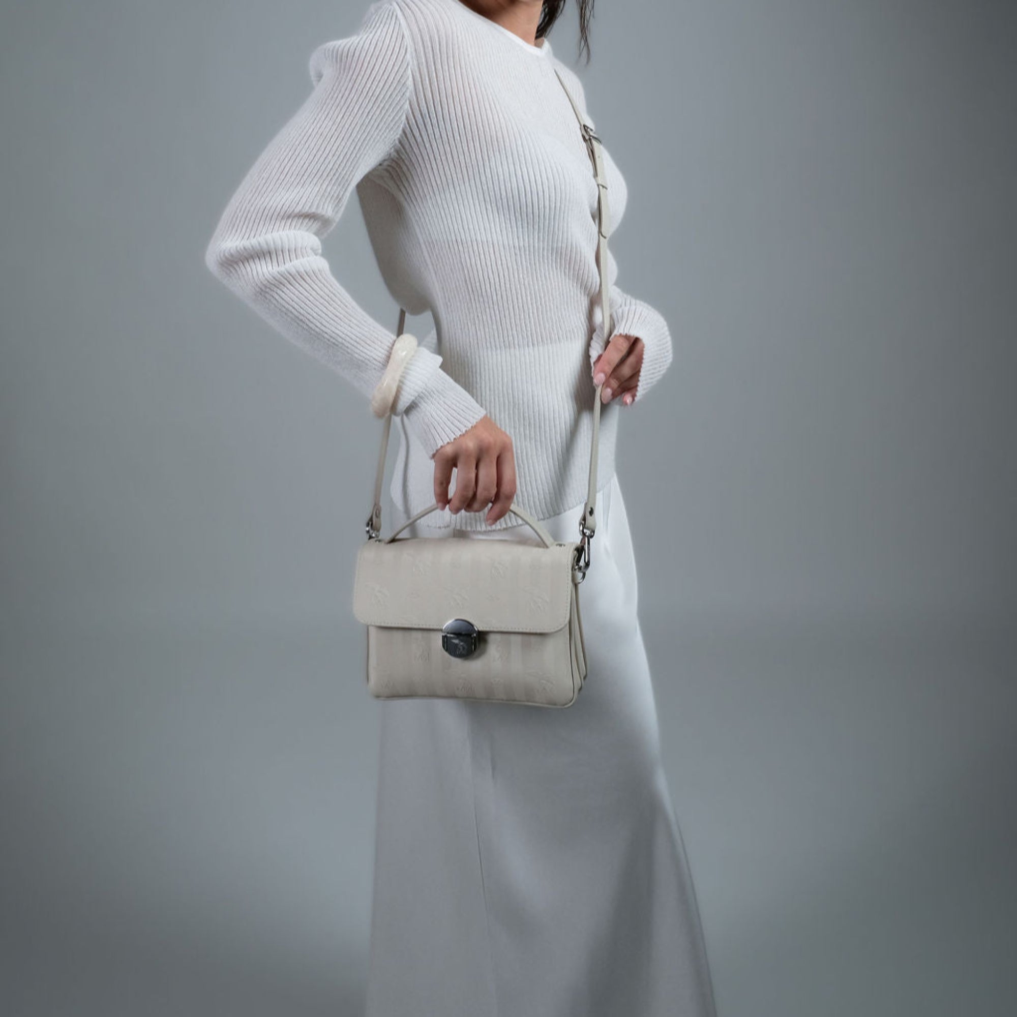 SIGNAU | Sac bandoulière perle/argent