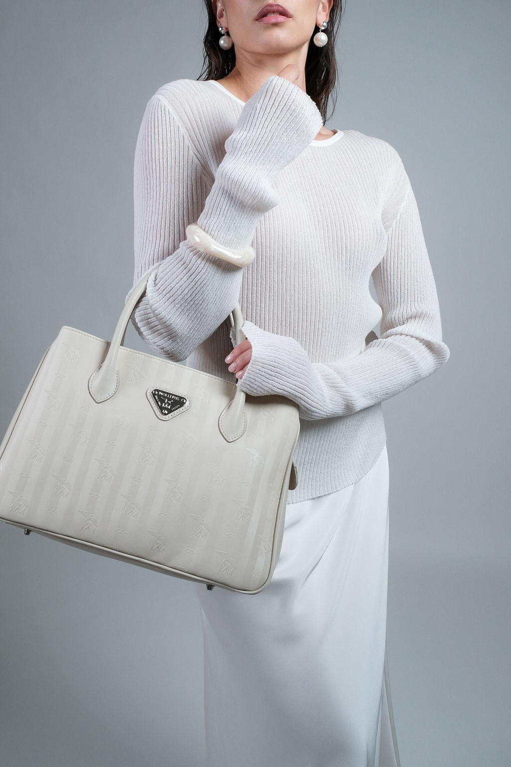 DONAT | sac à main pearl blanc/argenté