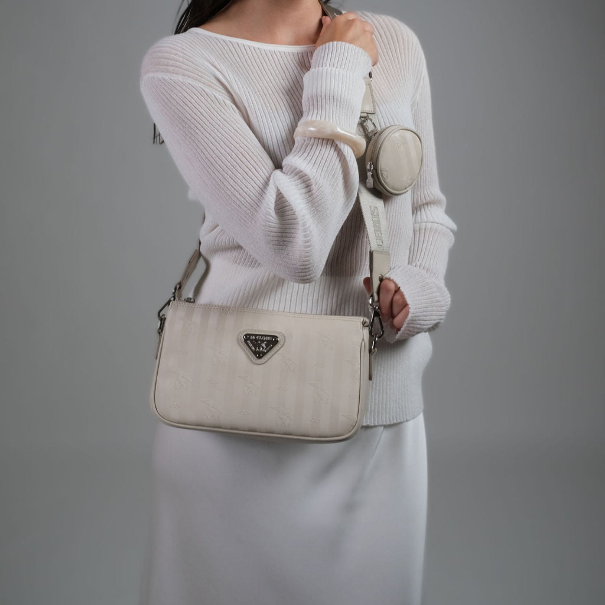 ZELL | Sac à bandoulière pearl blanc/argenté