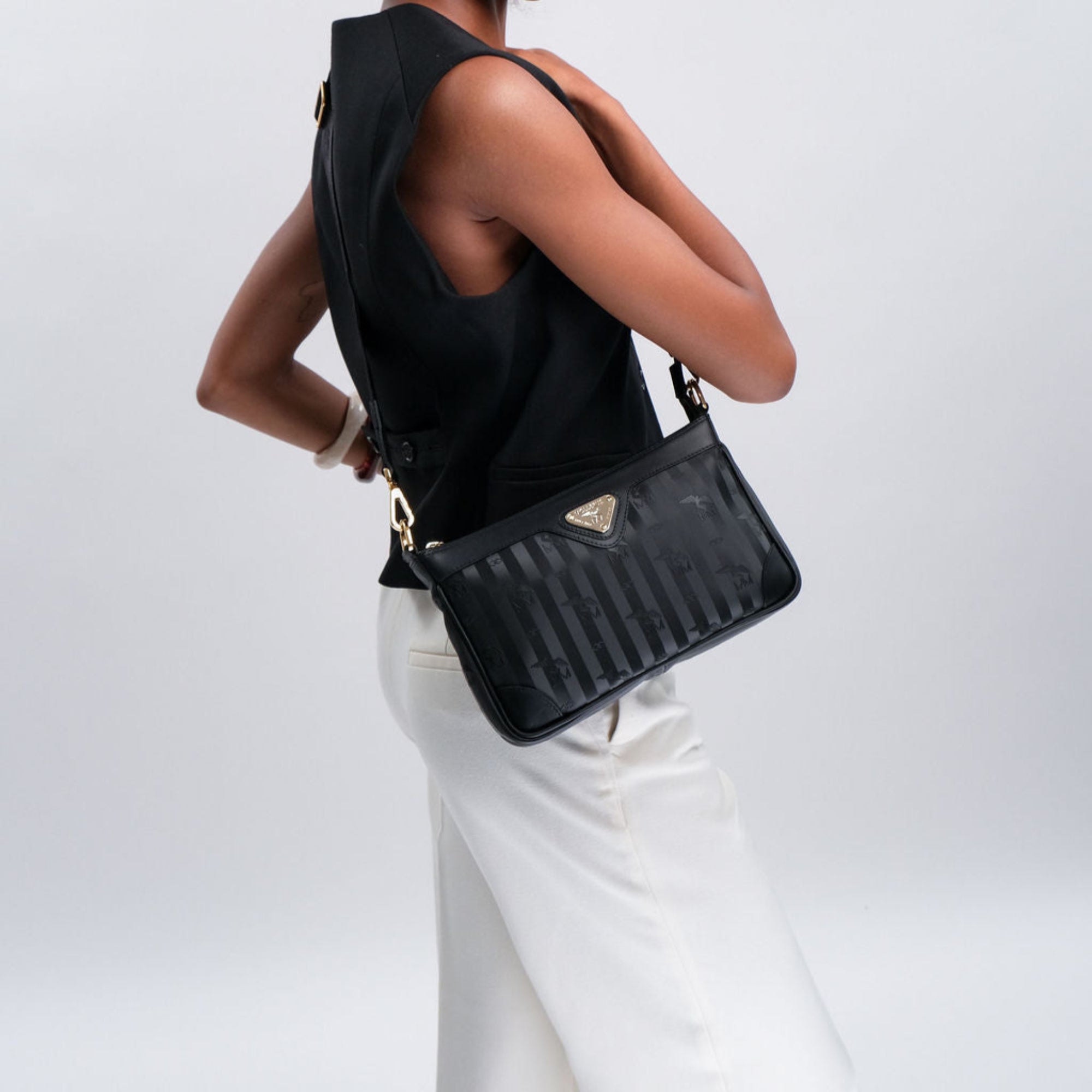FLUMS | Sac à bandoulière noir/or