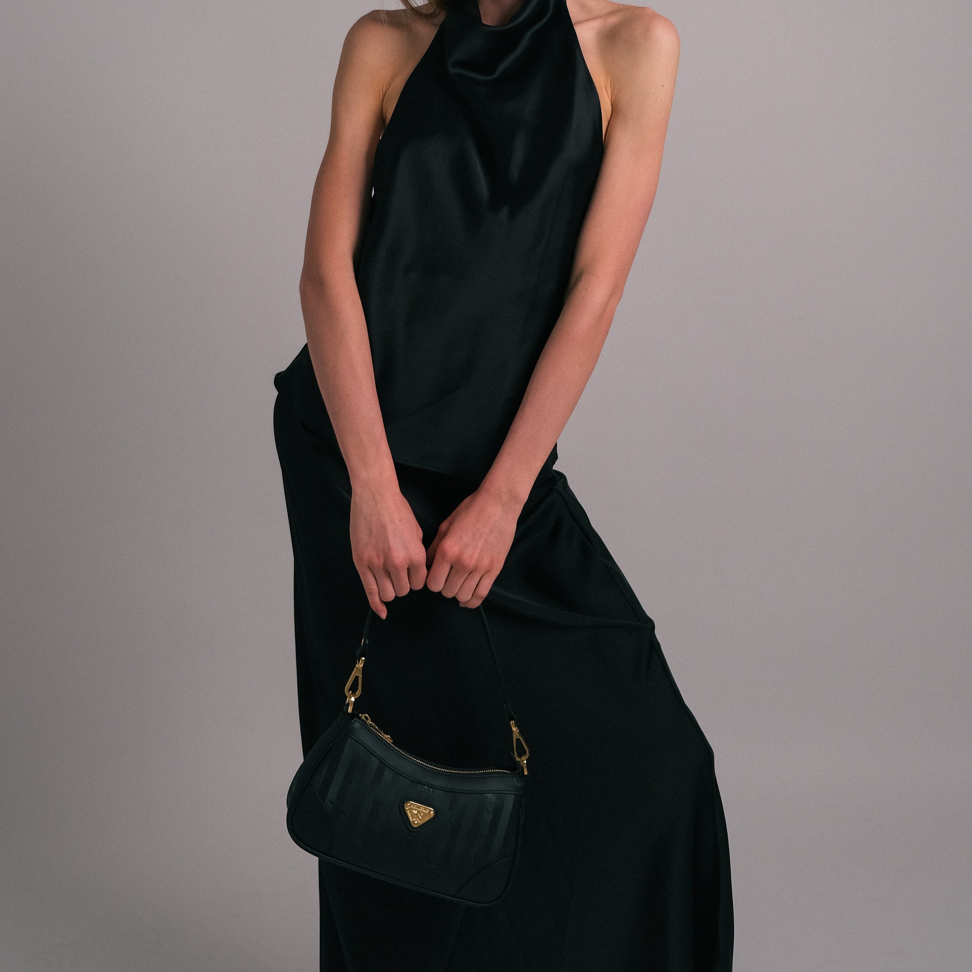 MOIRY | Sac bandoulière classique noir/or