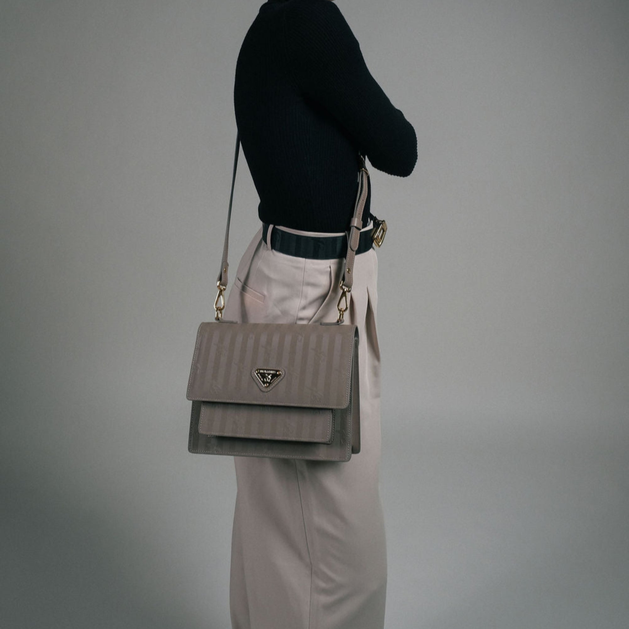 FEY | Sac bandoulière taupe/doré
