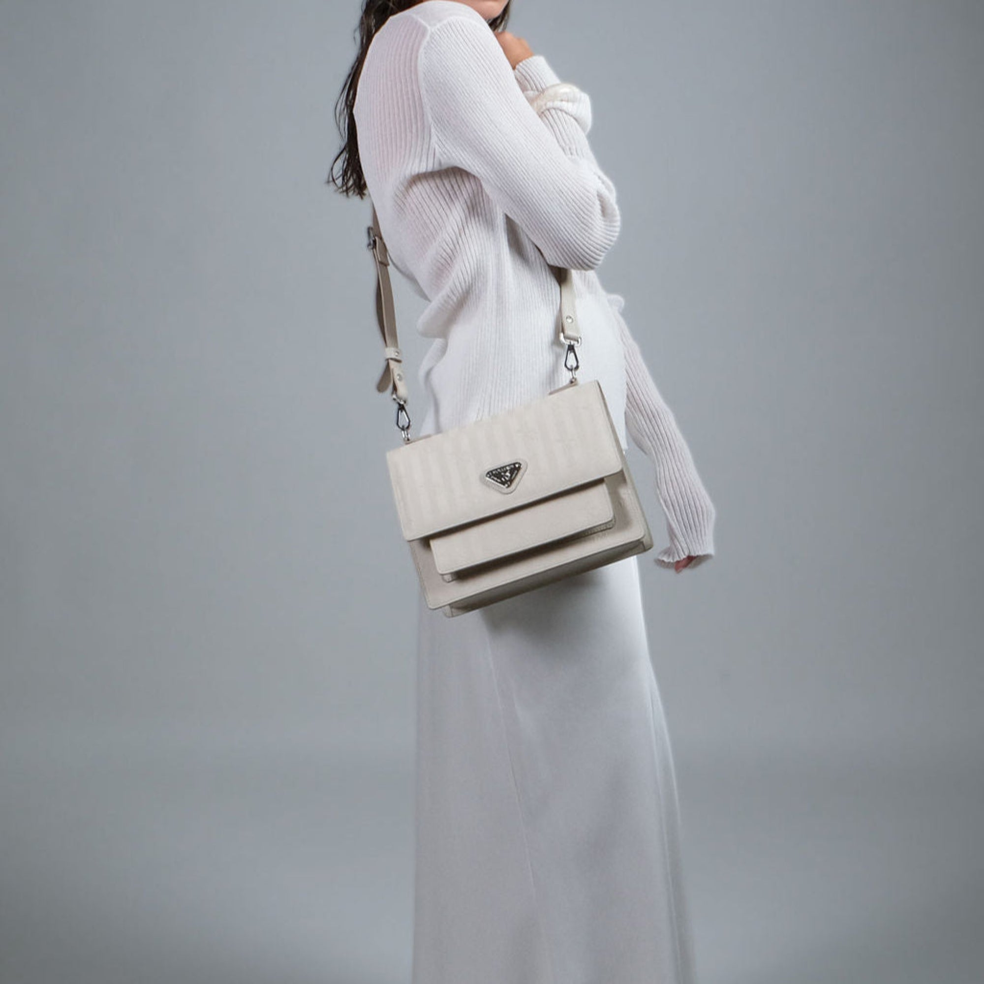 FEY | Sac bandoulière perle/argent