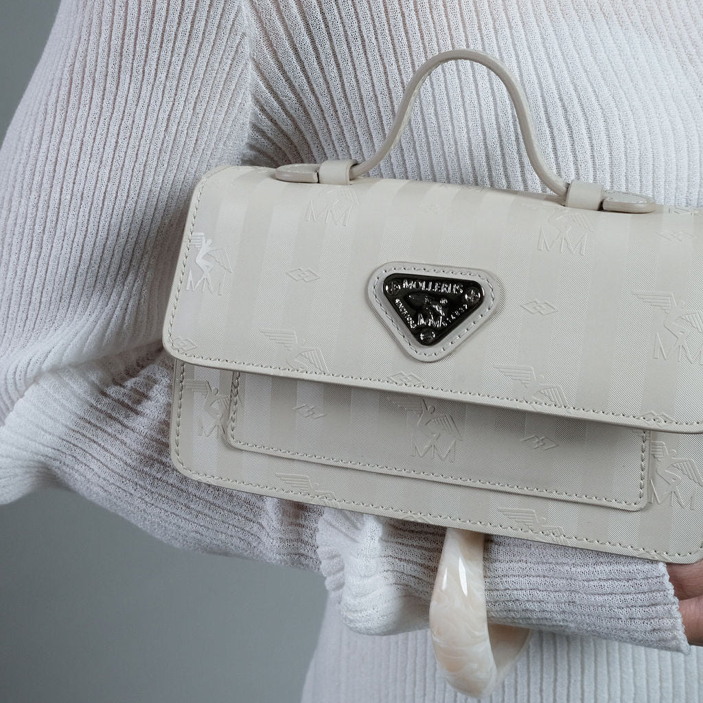 ŒUF | Sac bandoulière perle/argent